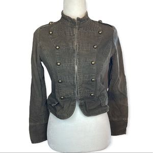 Miss Me Size S Green Military Jacket Utility Coat Casual Dressy Boho Y2K Vintage